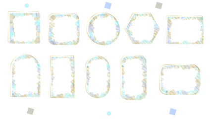 Naklejka premium Watercolor Floral Frame Collection with Botanical Ornaments