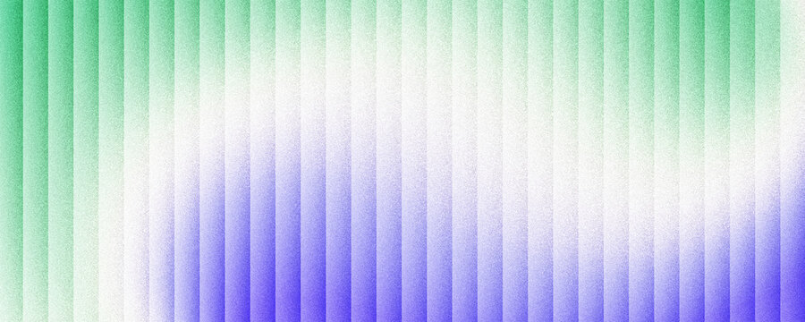 Modern green purple grainy vertical striped refracted effect gradient background, light noise texture header, poster, wallpaper, web banner design