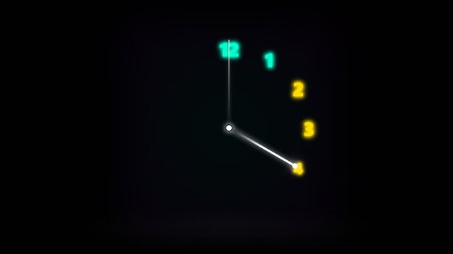 A vibrant glowing digital clock face indicates the passage of time as neon numerals shimmer against the darkness to emphasize the urgency of scheduling appointments throughout the busy work week