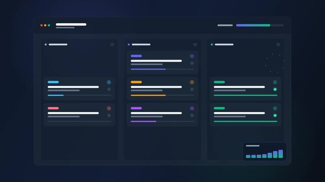 Agile Project Management Kanban Board UI Animation