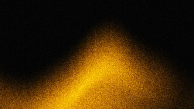 Dark blur yellow grainy background blurred glowing abstract shape on dark backdrop, noise texture header, poster, wallpaper, banner design