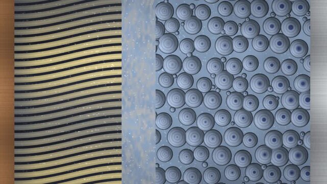 Lithium Ion Battery Cell Cross Section With Layered Graphite Anode And Porous Cathode Particles, Seamless Loop in vibrant cobalt tones
