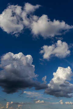 Abstract background of beautiful white clouds with blue sky in Brazil