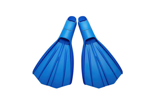 Pair of blue swimming fins