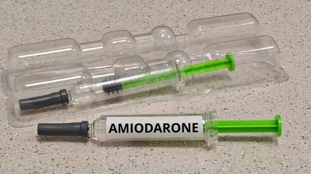 AMIODARONE antiarrhythmic medicine for cardiac rhythm disorders in a prefilled syringe