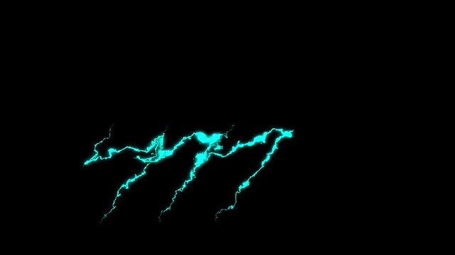 Cinematic lightning energy strike illuminating a dark sky, bright electric branches, glowing storm clouds, powerful flash bursts and realistic thunder effects for black background, 4k video