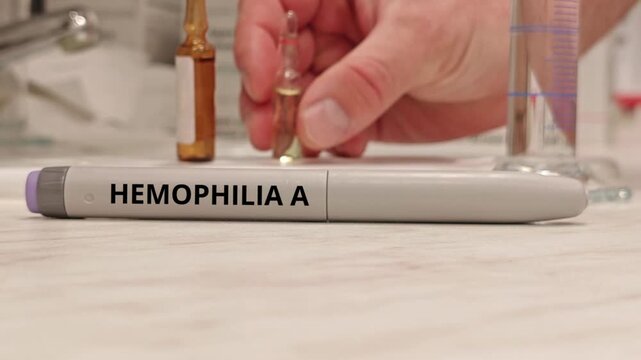 HEMOPHILIA A factor VIII deficiency treated preventively with selected medicine delivered from a pen-style injection device