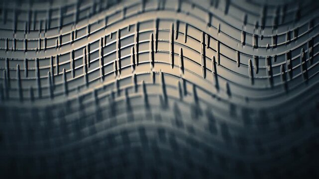 Dark cinematic silver and gray layered light strata with embossed silky interference waves for seamless loop motion backgrounds, titles, VJ sets, and screensavers.