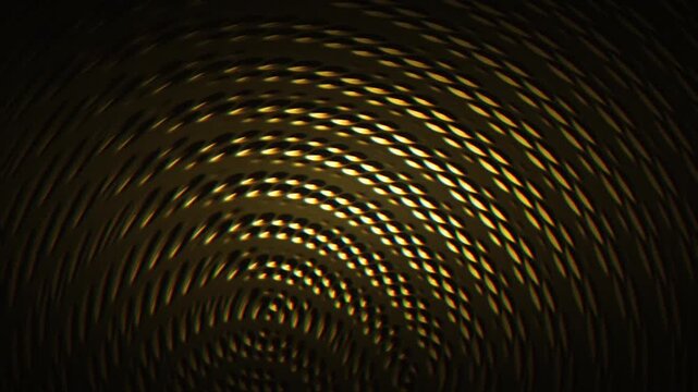 Gold and amber concentric rings with embossed relief and a dark cinematic grain mood fit seamless loop animation, motion background, titles, and branding.