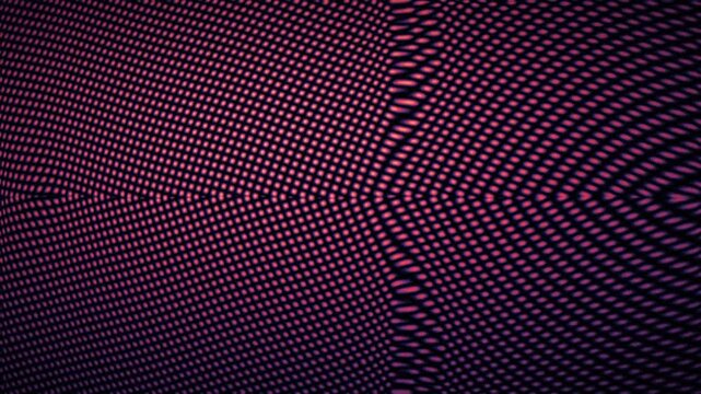 Seamless loop animation: dark cinematic grain on orange and purple silky interference waves warped around liquid caustics, great for motion background, titles, VJ set, and screensaver.