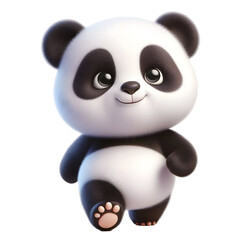 Cute 3d panda isolated on white background © Rimah
