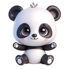 Cute 3d panda isolated on white background © Rimah