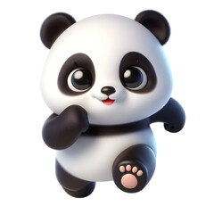 Cute 3d panda isolated on white background © Rimah