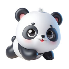 Cute 3d panda isolated on white background © Rimah