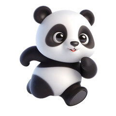 Cute 3d panda isolated on white background © Rimah