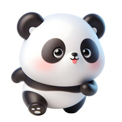 Cute 3d panda isolated on white background © Rimah