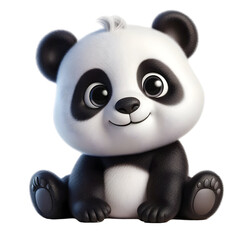 Cute 3d panda isolated on white background © Rimah