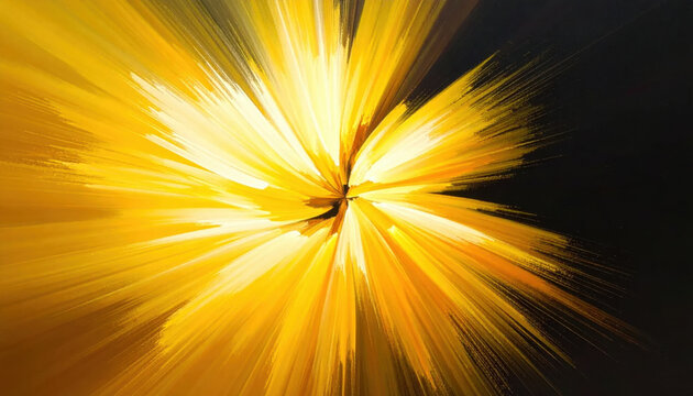 Golden abstract light burst radiating across dark background, creating energetic motion, dramatic contrast, and festive visual impact for celebration concept new year concept