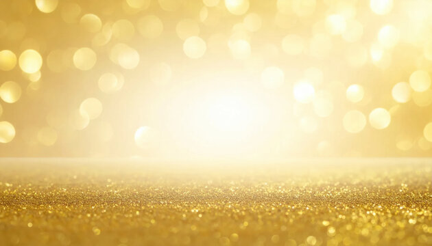 Golden glitter background with glowing light and soft bokeh creating elegant festive atmosphere for celebration design and luxury presentation use new year concept