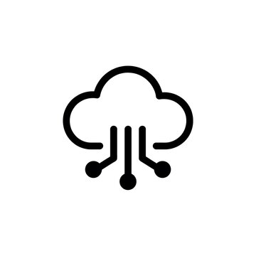 Cloud computing circuit board icon symbol
