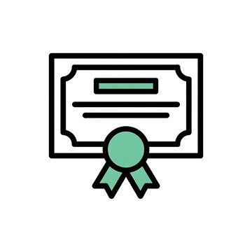 Diploma certificate icon with ribbon seal