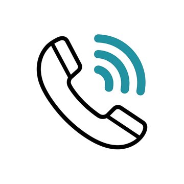 Phone call icon with signal waves