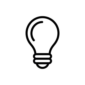 Simple black light bulb icon for business and creative ideas