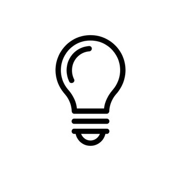 Black light bulb icon representing a creative idea