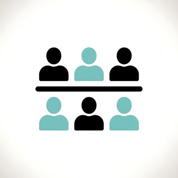 Group of people icon with black and green human figures