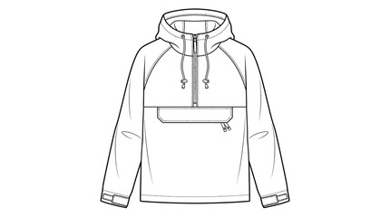 Anorak Jacket Fashion Flat Sketch © Denok