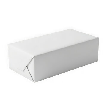A simple white rectangular paper box package for shipping or storing small items