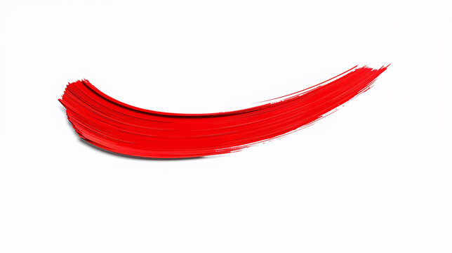 Red Paint Brushstroke Smear Isolated on White Background. Artistic Oil or Acrylic Texture Element.