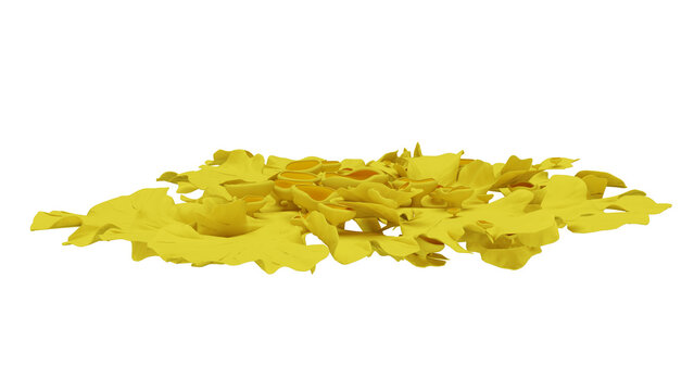 3d rendering parietina lichen groot in bright yellow color