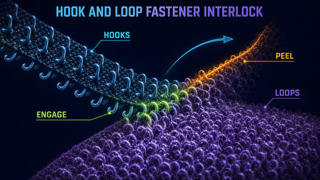 Hook and Loop Fastener Interlock Infographic