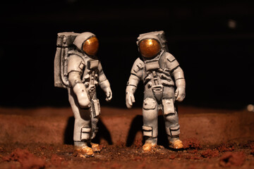 Toy astronauts on display depicting being on Mars © Valeria