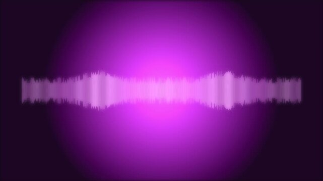 Violet equalizer waveform pulsing over black background seamless loop