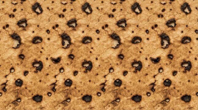 Baked bread texture with a speckled charred pattern