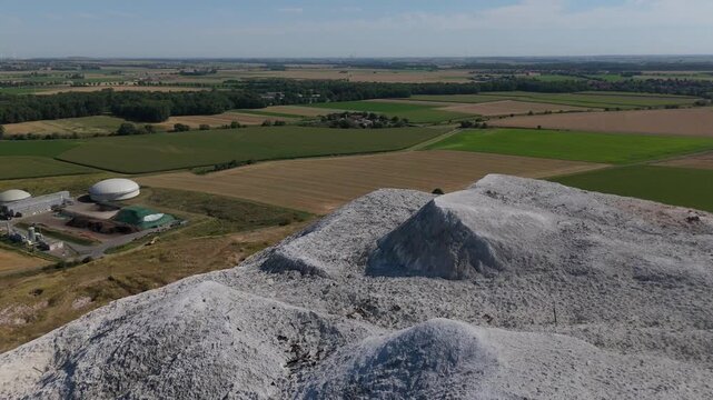 Potash Mine Summit Beside Biogas Plant Aerial