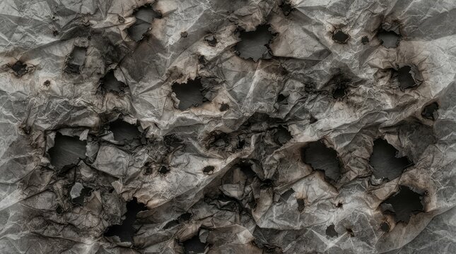 Close up textured background of crumpled distressed paper