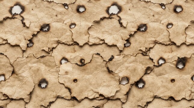 Seamless burnt paper texture with aged and distressed details
