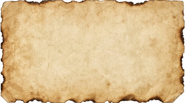 Aged parchment paper texture with burnt edges