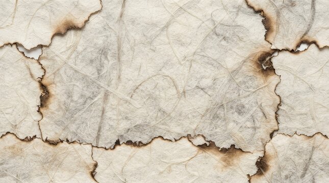 Seamless fibrous paper background texture with aged edges