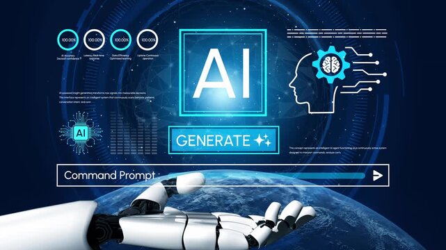 Futuristic Interface Design Featuring AI Technology and Command Prompt in a Digital Environment with a Robotic Hand and Data Visualization Elements. Entropy.