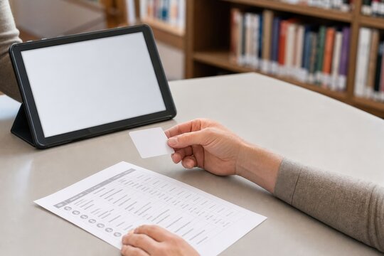 Poll Worker Training Hands Aligning Mock Check In Records