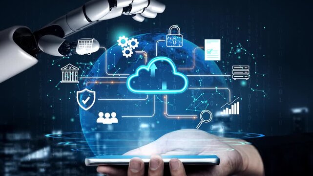 Futuristic Technology Concept with Robotic Hand and Cloud Computing Interactions in Digital Environment. Entropy.