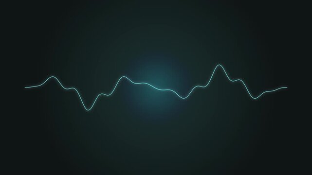 Turquoise waveform ribbon flowing over dark background seamless loop
