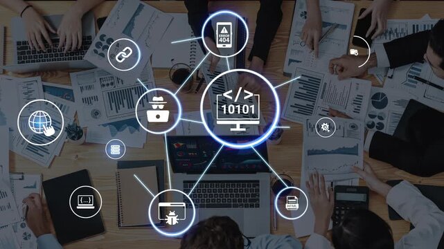Software development with coding overlays, programming languages, developer tools, mobile app creation, and advanced programming for digital product development and software solutions. Funnel