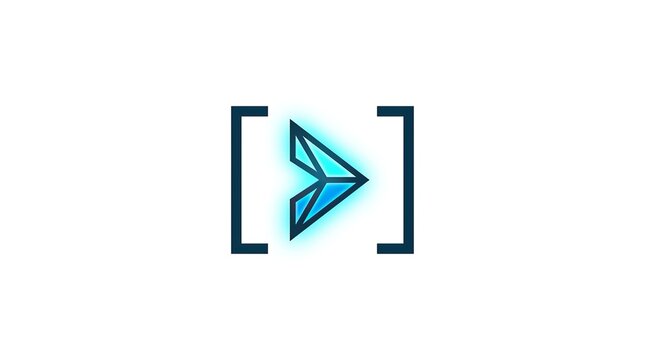 Minimalist coding cursor icon with geometric brackets for software development interface.