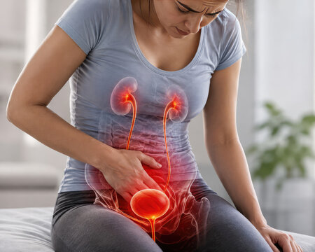 Urinary Tract Infection in Woman with Bladder and Kidney Pain