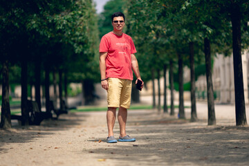 Obraz premium young man jogging in park